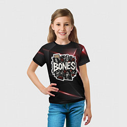 Футболка детская Bones logo stickers, цвет: 3D-принт — фото 2