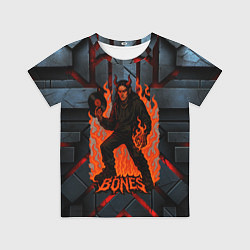 Футболка детская Bones в стиле дьявола с пластинкой, цвет: 3D-принт