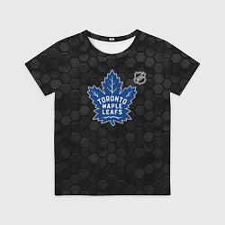 Футболка детская Торонто Мейпл Лифс - темные соты, цвет: 3D-принт