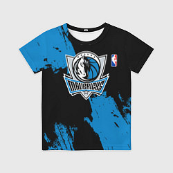 Футболка детская Даллас Маверикс - брызги краски, цвет: 3D-принт