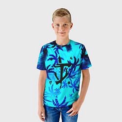 Футболка детская Doom неоновые тропики, цвет: 3D-принт — фото 2