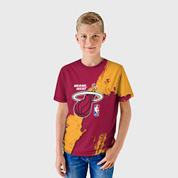 Футболка детская Майами Хит - разлитая краска, цвет: 3D-принт — фото 2