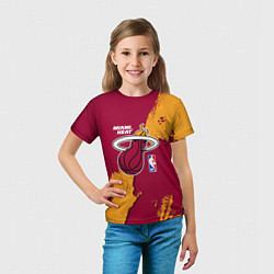 Футболка детская Майами Хит - разлитая краска, цвет: 3D-принт — фото 2