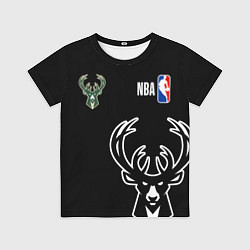 Футболка детская Милуоки Бакс - большой лого, цвет: 3D-принт