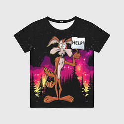 Футболка детская Кайот в лесу, цвет: 3D-принт