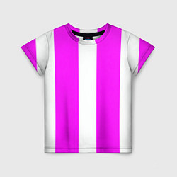 Футболка детская Color white pink line, цвет: 3D-принт