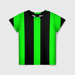 Футболка детская Color green black lines, цвет: 3D-принт