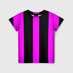 Футболка детская Color black pink lines, цвет: 3D-принт