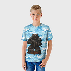 Футболка детская ВМФ злой медведь с автоматом, цвет: 3D-принт — фото 2