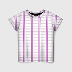 Футболка детская Color white cage pink line, цвет: 3D-принт