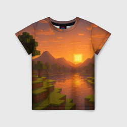 Футболка детская Закат - Minecraft, цвет: 3D-принт