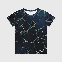 Футболка детская Тёмный чёрно-синий битые плиты, цвет: 3D-принт