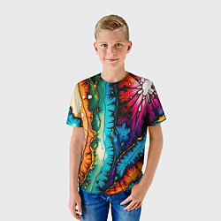 Футболка детская Разноцветный узор, цвет: 3D-принт — фото 2