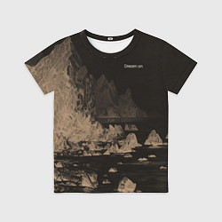 Футболка детская Dream on тёмно-коричневый, цвет: 3D-принт