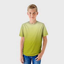 Футболка детская Градиент лаймовый, цвет: 3D-принт — фото 2