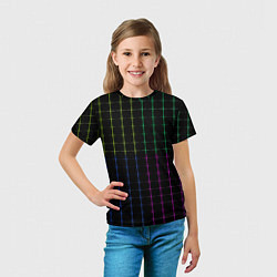 Футболка детская Color black multicolored stripes, цвет: 3D-принт — фото 2