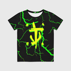 Футболка детская Doom кислотный шторм молнии, цвет: 3D-принт