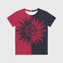 Футболка детская Солнце красно-синее, цвет: 3D-принт