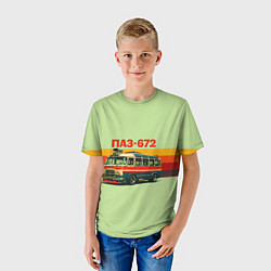 Футболка детская Ретро автобус ПАЗ-672 поп-арт, цвет: 3D-принт — фото 2