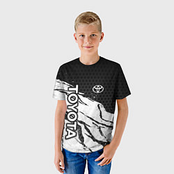 Футболка детская Toyota - черный и белый, цвет: 3D-принт — фото 2