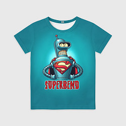 Футболка детская Bender superman - collaboration, цвет: 3D-принт