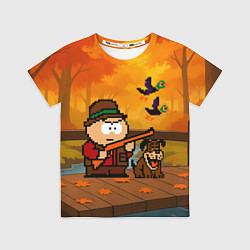 Футболка детская Эрик Картман в игре Duck Hunt стреляет в уток, цвет: 3D-принт