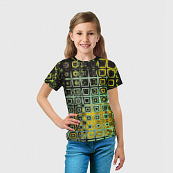 Футболка детская Абстрактная зелено-черная текстура, цвет: 3D-принт — фото 2