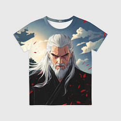 Футболка детская Ведьмак стиль аниме, цвет: 3D-принт