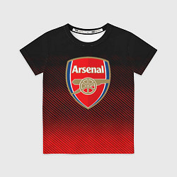 Футболка детская Arsenal текстура полосы красные, цвет: 3D-принт