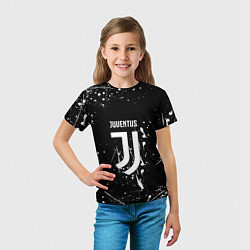 Футболка детская Juventus брызги красок текстура, цвет: 3D-принт — фото 2