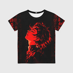 Детская футболка Клинок, рассекающий демонов Танджиро и иероглифы