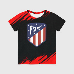 Футболка детская Атлетико Мадрид красные краски, цвет: 3D-принт
