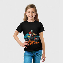 Футболка детская Motocross and mountains, цвет: 3D-принт — фото 2