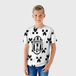 Футболка детская Juventus x minecraft pattern, цвет: 3D-принт — фото 2