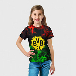 Футболка детская Borussia красно зеленый огонь, цвет: 3D-принт — фото 2