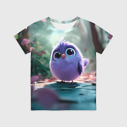 Футболка детская Круглый удивленный птенец, цвет: 3D-принт