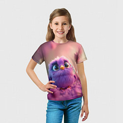 Футболка детская Фиолетовая птичка, цвет: 3D-принт — фото 2