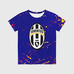 Футболка детская Ювентус желтые краски текстура, цвет: 3D-принт