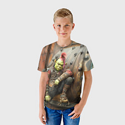 Футболка детская Шрек в панковских шмотках, цвет: 3D-принт — фото 2