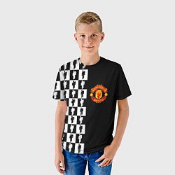 Футболка детская Манчестер Юнайтед текстура люди, цвет: 3D-принт — фото 2