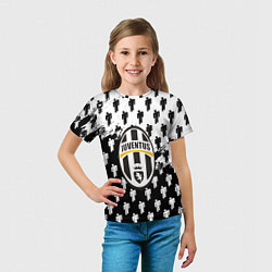 Футболка детская Ювентус люди паттерн краски, цвет: 3D-принт — фото 2