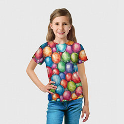 Футболка детская Россыпь новогодних шаров, цвет: 3D-принт — фото 2