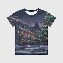 Футболка детская Новогодняя Московская ночь, цвет: 3D-принт