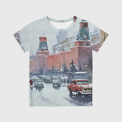 Футболка детская Старинная Москва - новый год, цвет: 3D-принт