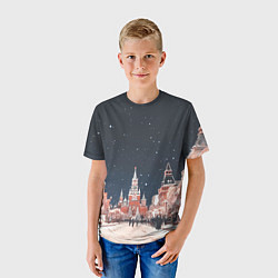 Футболка детская Праздничная ночь в Москве, цвет: 3D-принт — фото 2