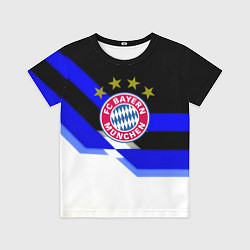 Футболка детская Бавария Мюнхен полосы спорт, цвет: 3D-принт