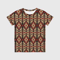 Футболка детская Славянский вышивной орнамент макошь, цвет: 3D-принт