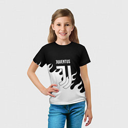 Футболка детская Ювентус огонь текстура, цвет: 3D-принт — фото 2