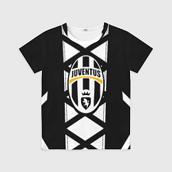 Футболка детская Ювентус геометрия полосы линии, цвет: 3D-принт