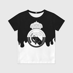 Футболка детская Реал Мадрид огонь белый, цвет: 3D-принт